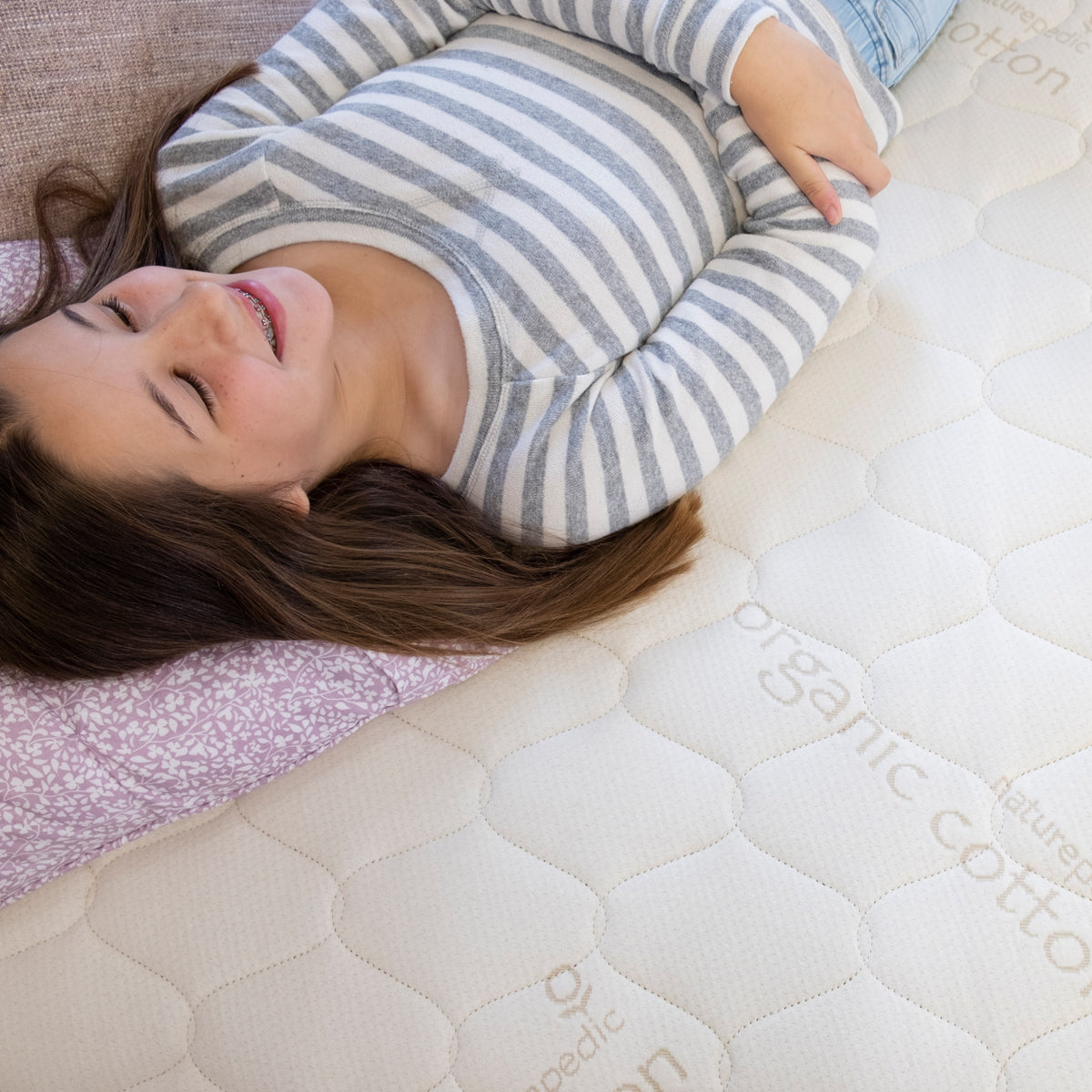 Naturepedic Organic VERSE Kids Mattress - Melon Bellies